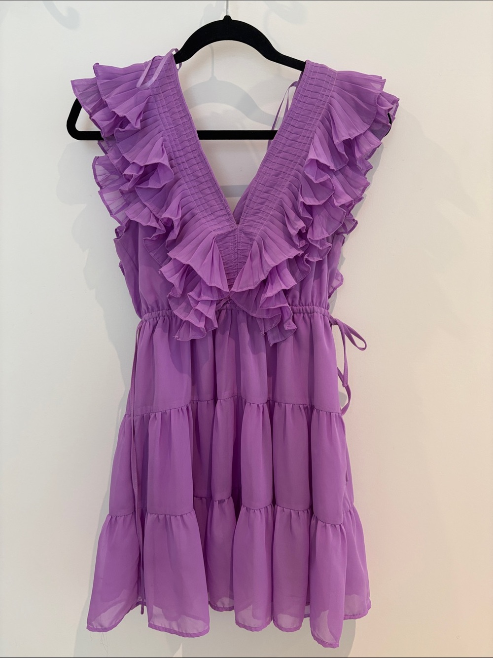 HONEY Store - MUSTARD SEED Lilac Ruffle Tiered Mini Dress SIZE SM